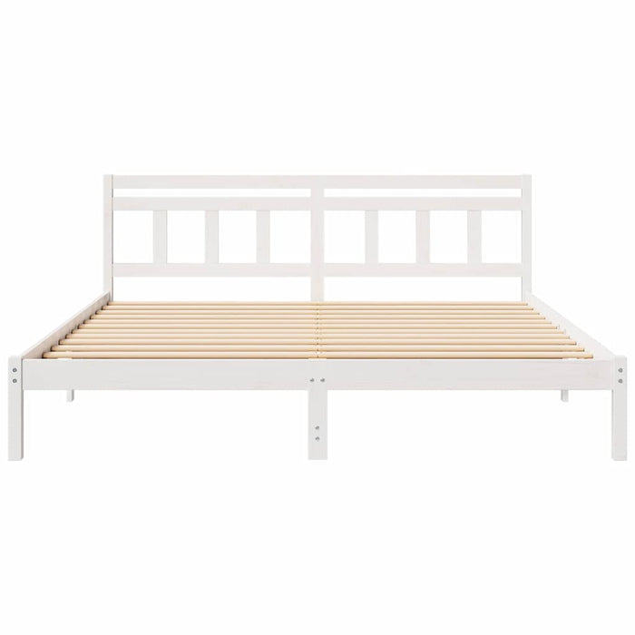 Cadru de pat cu headboard Alb Lemn masiv de pin - WALTI WALTI