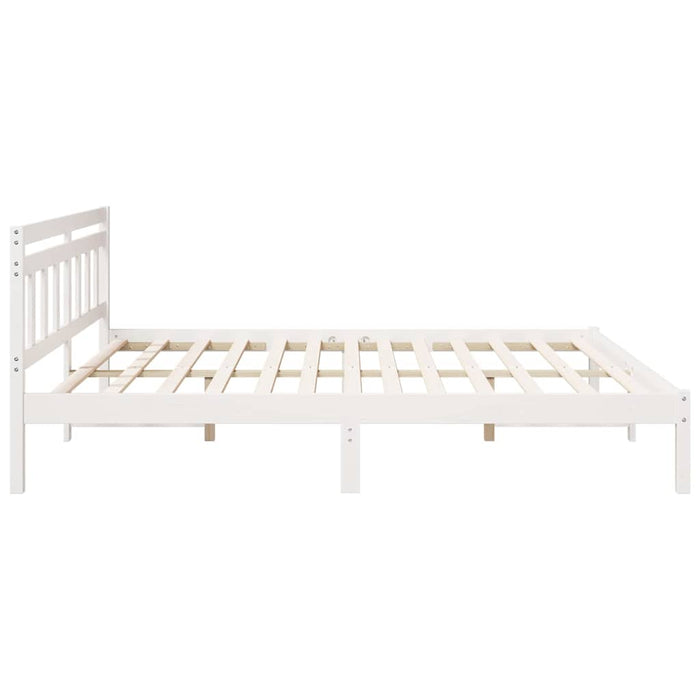 Cadru de pat cu headboard Alb Lemn masiv de pin - WALTI WALTI