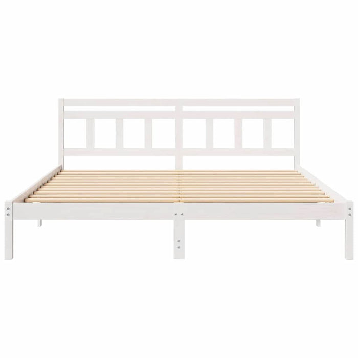 Cadru de pat cu headboard Alb Lemn masiv de pin - WALTI WALTI
