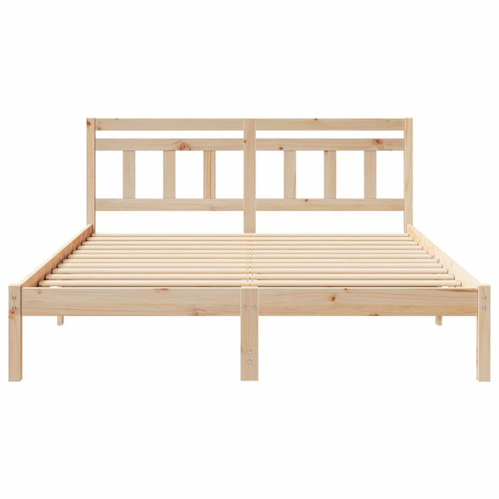 Cadru de pat cu headboard Maro Lemn masiv de pin - WALTI WALTI