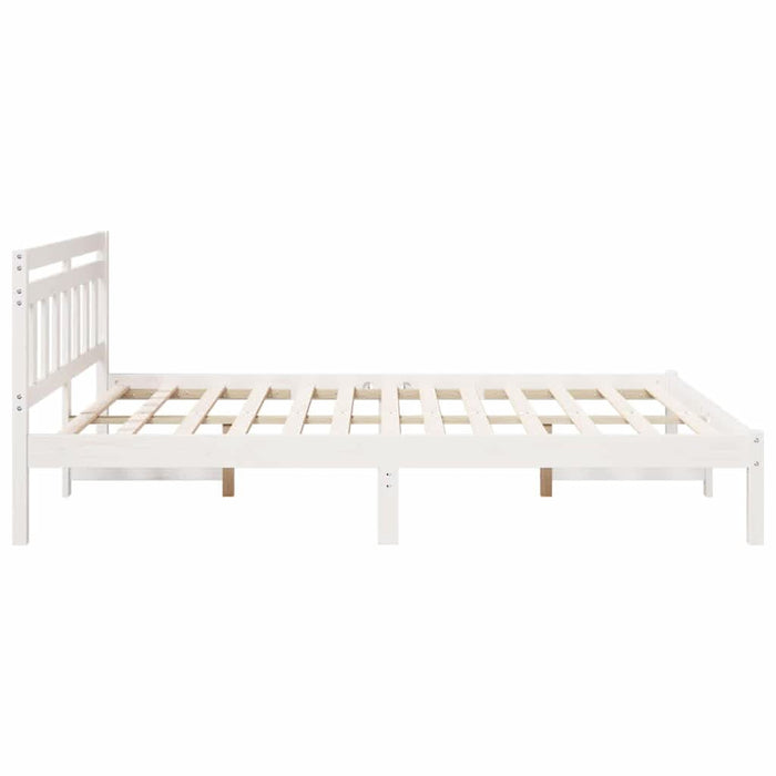 Cadru de pat cu headboard Alb Lemn de brad - WALTI WALTI