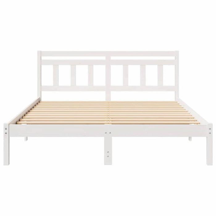 Cadru de pat cu headboard Alb Lemn masiv de pin - WALTI WALTI