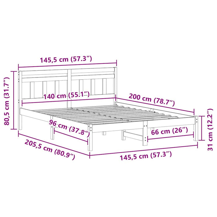 Cadru de pat cu headboard Maro Lemn de brad - WALTI WALTI