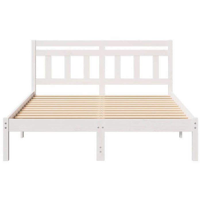 Cadru de pat cu headboard Alb Lemn masiv de pin - WALTI WALTI
