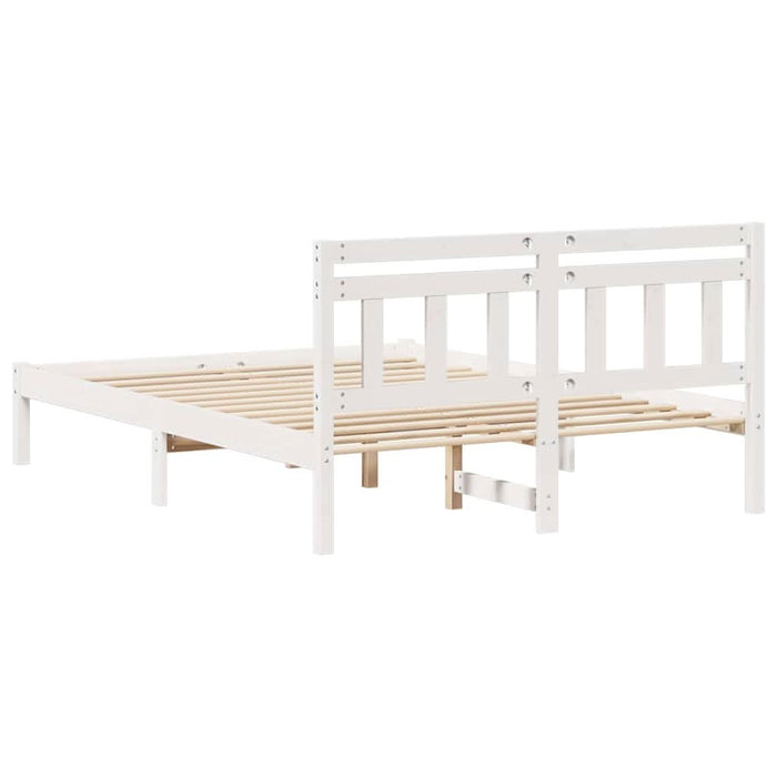Cadru de pat cu headboard Alb Lemn de brad - WALTI WALTI