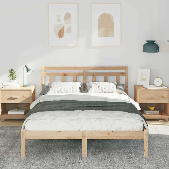 Cadru de pat Maro 140 x 190 cm Lemn de pin masiv WALTI