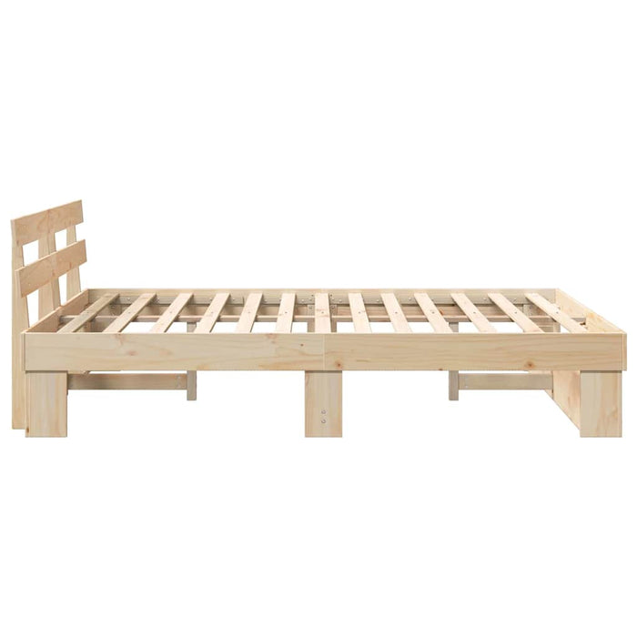 Cadru de pat cu headboard Maro 160 x 200 cm Lemn masiv de pin - WALTI WALTI