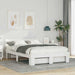 Cadru de pat cu headboard Alb 150 x 200 cm Lemn masiv de pin - WALTI WALTI