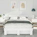Cadru de pat cu headboard Alb 150 x 200 cm Lemn masiv de pin - WALTI WALTI