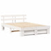 Cadru de pat cu headboard Alb 150 x 200 cm Lemn masiv de pin - WALTI WALTI