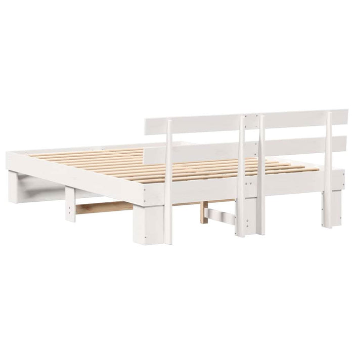Cadru de pat cu headboard Alb 150 x 200 cm Lemn masiv de pin - WALTI WALTI