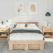 Cadru de pat cu headboard Maro 120 x 200 cm Lemn masiv de pin - WALTI WALTI