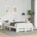 Cadru de pat cu headboard Alb 120 x 200 cm Lemn masiv de pin - WALTI WALTI