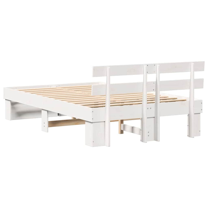 Cadru de pat cu headboard Alb 120 x 200 cm Lemn masiv de pin - WALTI WALTI