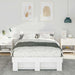 Cadru de pat cu headboard Alb 135 x 190 cm Lemn masiv de pin - WALTI WALTI