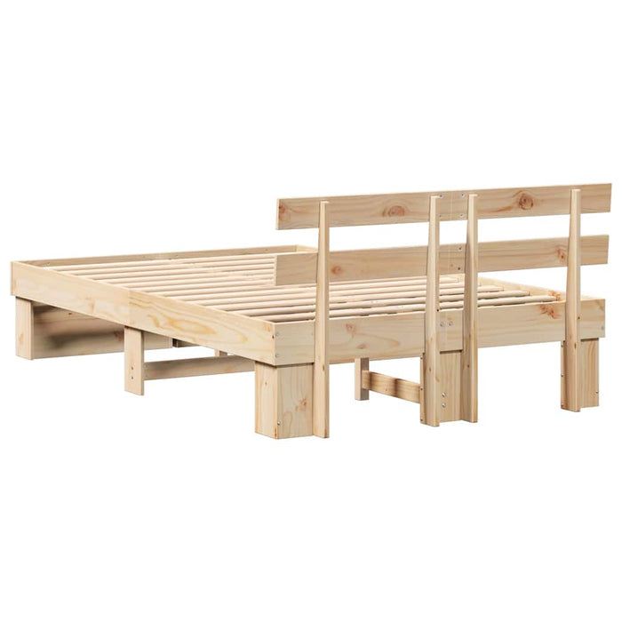 Cadru de pat cu headboard Maro 120 x 190 cm Lemn masiv de pin - WALTI WALTI