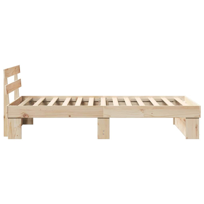 Cadru de pat cu headboard Maro 75 x 190 cm Lemn masiv de pin - WALTI WALTI