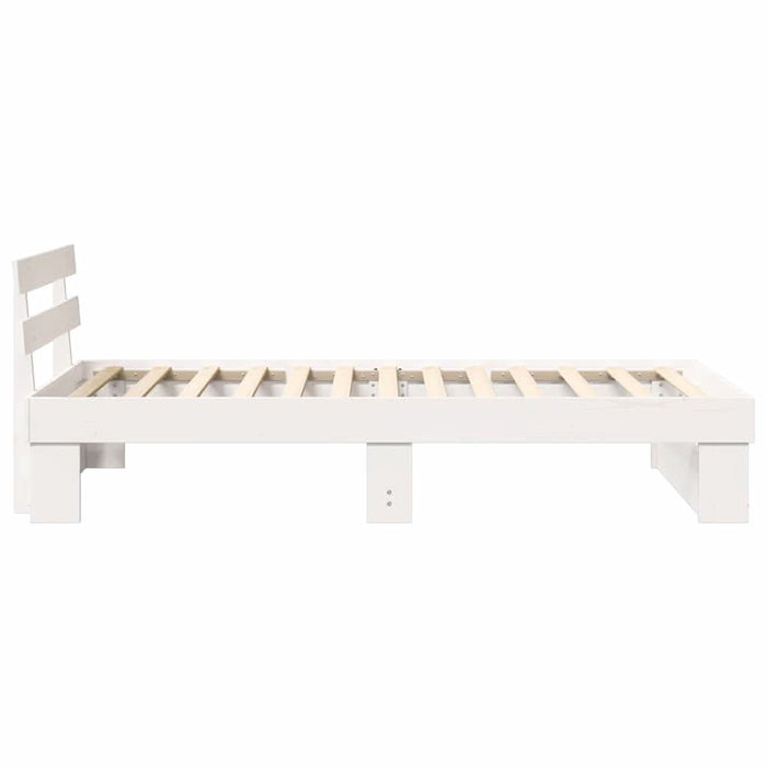 Cadru de pat cu headboard Alb 75 x 190 cm Lemn masiv de pin - WALTI WALTI