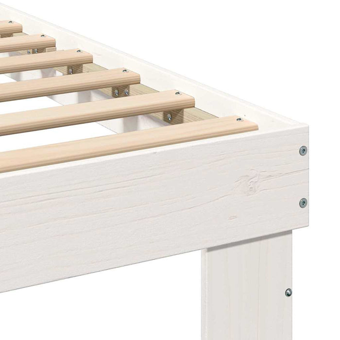 Cadru de pat cu headboard Alb 90 x 200 cm Lemn de pin masiv - WALTI WALTI