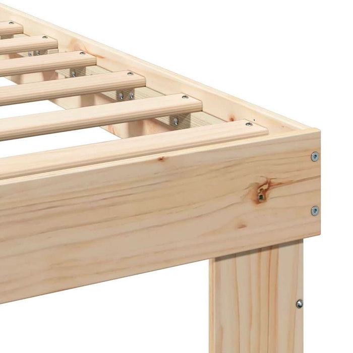 Cadru de pat cu headboard Maro 90 x 190 cm Lemn de pin masiv - WALTI WALTI