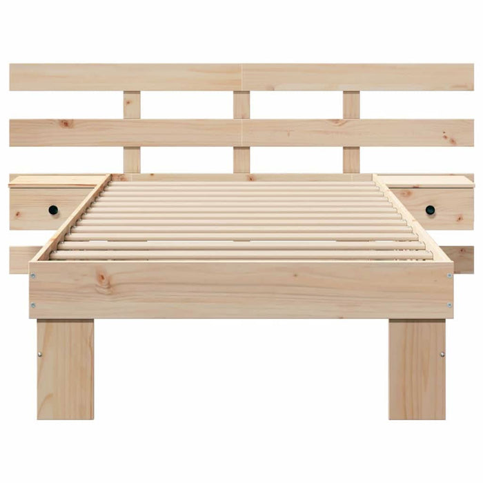 Cadru de pat cu headboard Maro 90 x 190 cm Lemn de pin masiv - WALTI WALTI