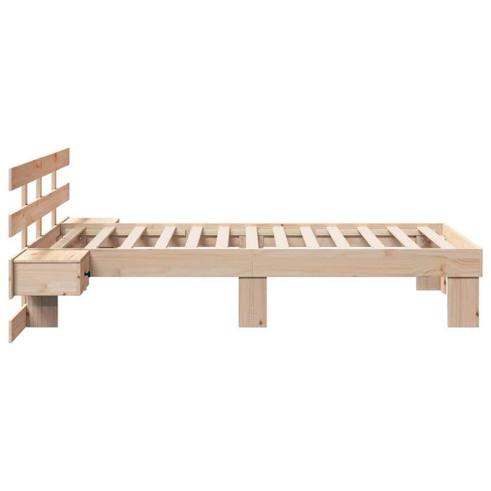 Cadru de pat cu headboard Maro 90 x 190 cm Lemn de pin masiv - WALTI WALTI