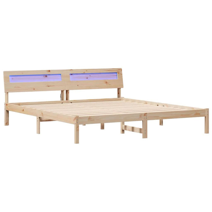 Cadru de pat cu headboard Maro 180 x 200 cm Lemn de pin masiv - WALTI WALTI