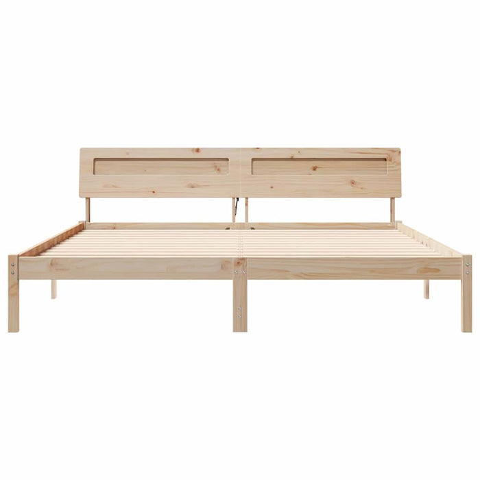 Cadru de pat cu headboard Maro 180 x 200 cm Lemn de pin masiv - WALTI WALTI