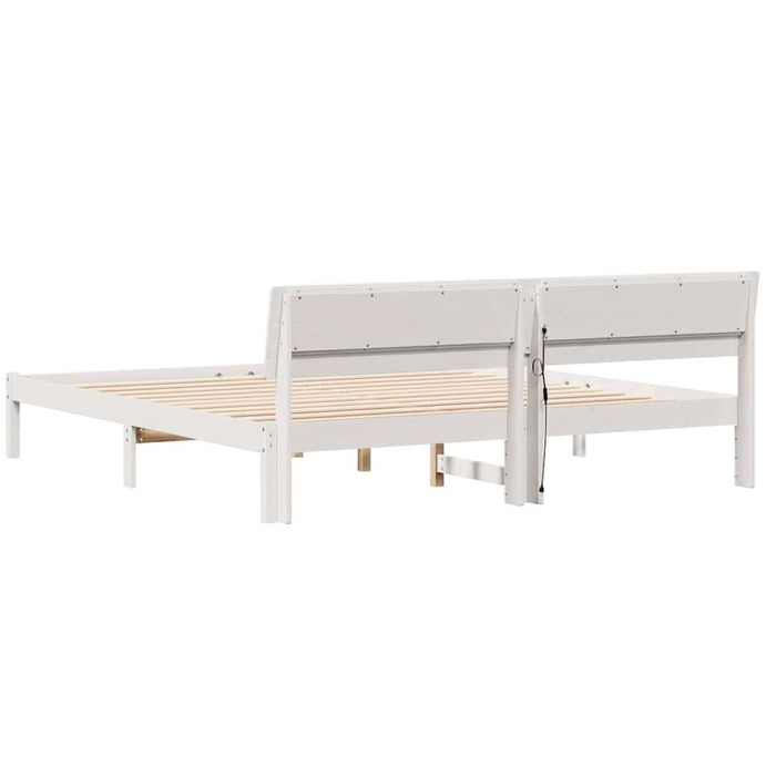 Cadru de pat cu headboard Alb 180 x 200 cm Lemn de pin masiv - WALTI WALTI