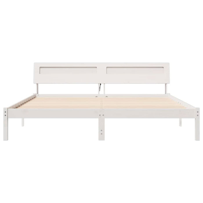 Cadru de pat cu headboard Alb 180 x 200 cm Lemn de pin masiv - WALTI WALTI