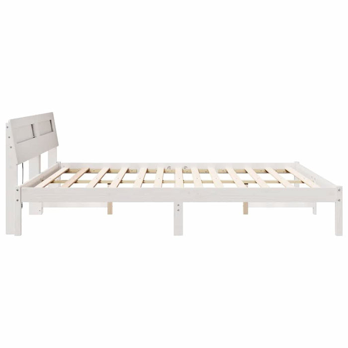 Cadru de pat cu headboard Alb 180 x 200 cm Lemn de pin masiv - WALTI WALTI