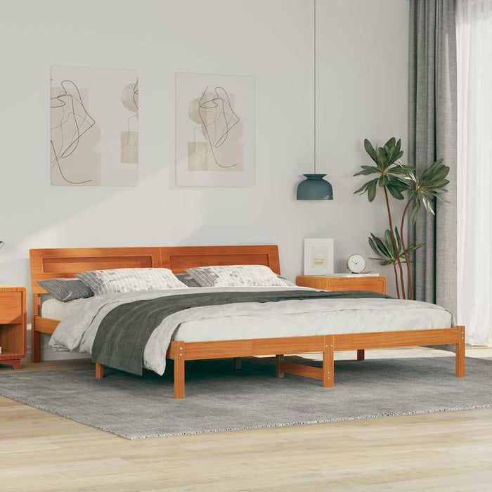 Cadru de pat Maroniu cerat 180 x 200 cm Lemn de pin masiv - WALTI WALTI