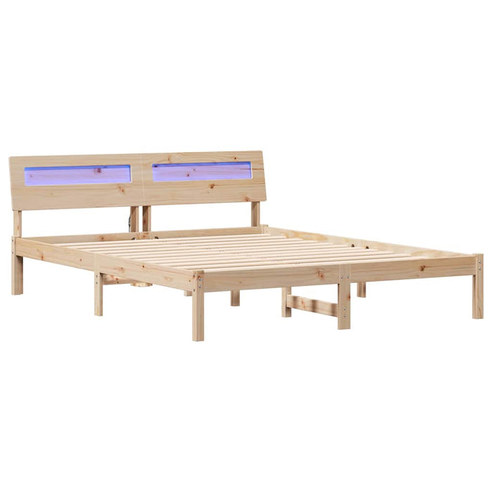 Cadru de pat cu headboard Maro 150 x 200 cm Lemn de pin masiv - WALTI WALTI