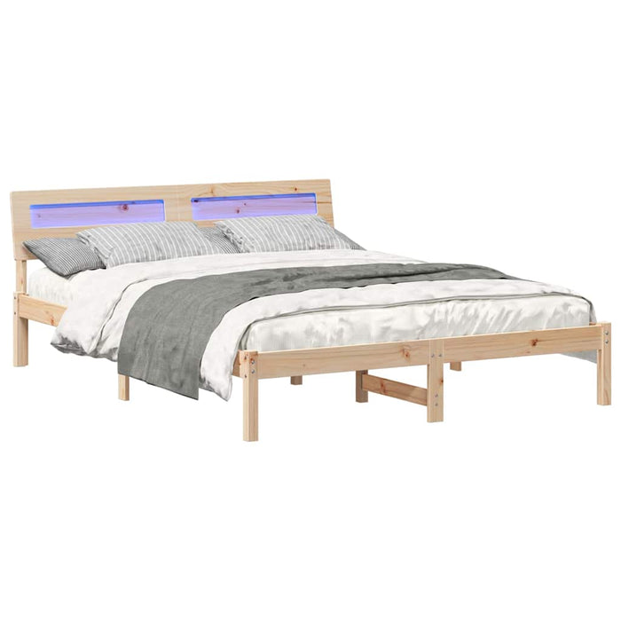 Cadru de pat cu headboard Maro 150 x 200 cm Lemn de pin masiv - WALTI WALTI