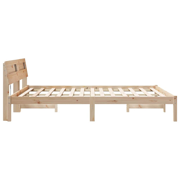 Cadru de pat cu headboard Maro 150 x 200 cm Lemn de pin masiv - WALTI WALTI
