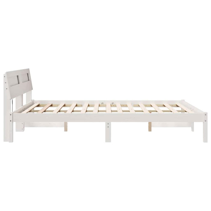 Cadru de pat cu headboard Alb 150 x 200 cm Lemn de pin masiv - WALTI WALTI