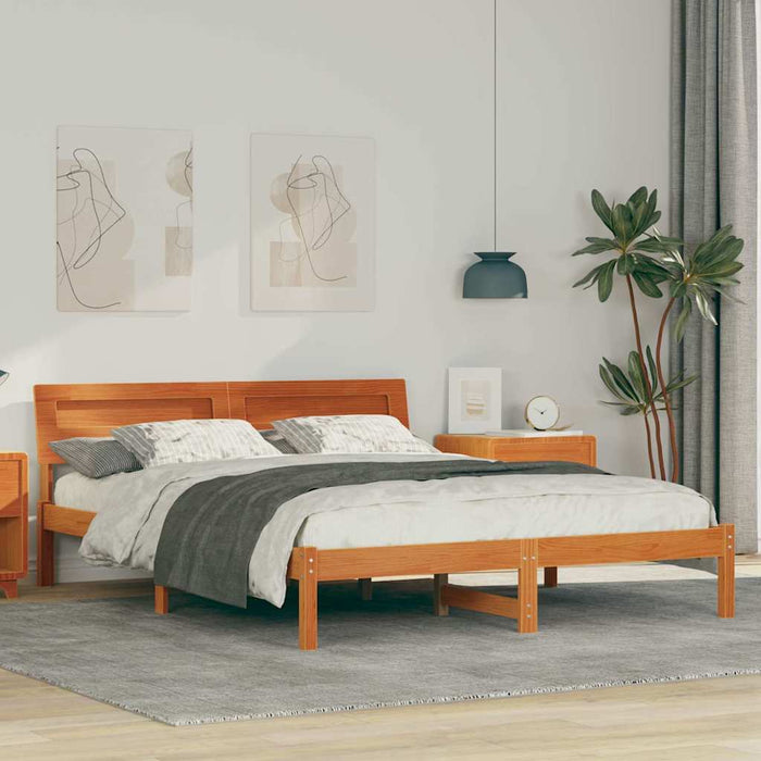 Cadru de pat Maroniu cerat 150 x 200 cm Lemn de pin masiv - WALTI WALTI