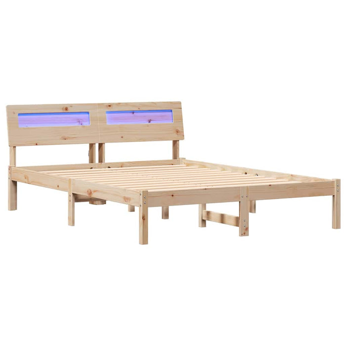Cadru de pat cu headboard Maro 140 x 190 cm Lemn de pin masiv - WALTI WALTI