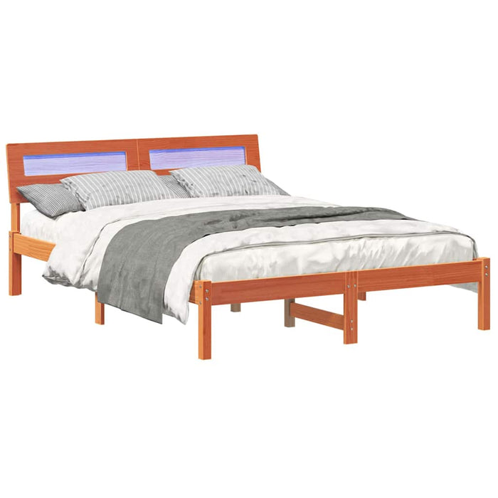 Cadru de pat Maroniu cerat 135 x 190 cm Lemn de pin masiv - WALTI WALTI