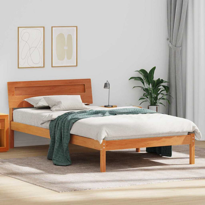 Cadru de pat Maroniu cerat 100 x 200 cm Lemn de pin masiv - WALTI WALTI