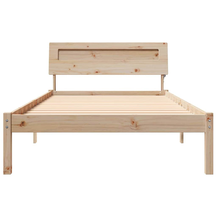 Cadru de pat cu headboard Maro 90 x 190 cm Lemn de pin masiv - WALTI WALTI