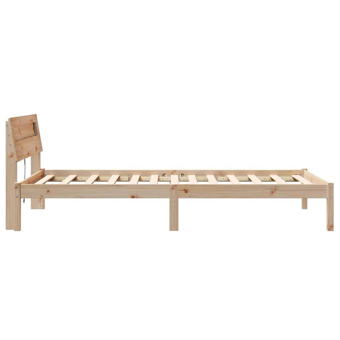 Cadru de pat cu headboard Maro 90 x 190 cm Lemn de pin masiv - WALTI WALTI