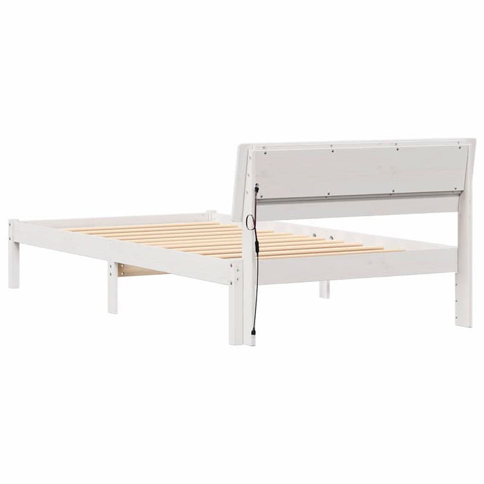 Cadru de pat cu headboard Alb 90 x 190 cm Lemn de pin masiv - WALTI WALTI