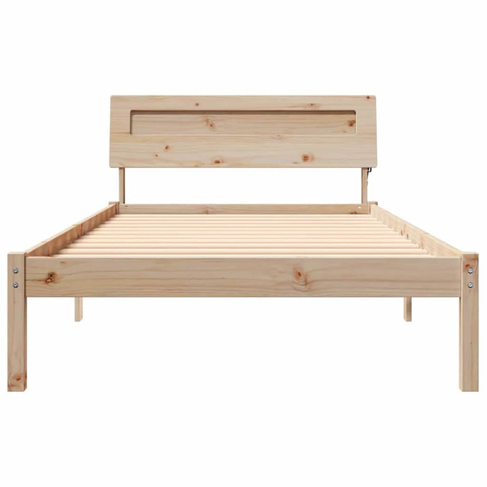 Cadru de pat cu headboard Maro 75 x 190 cm Lemn de pin masiv - WALTI WALTI