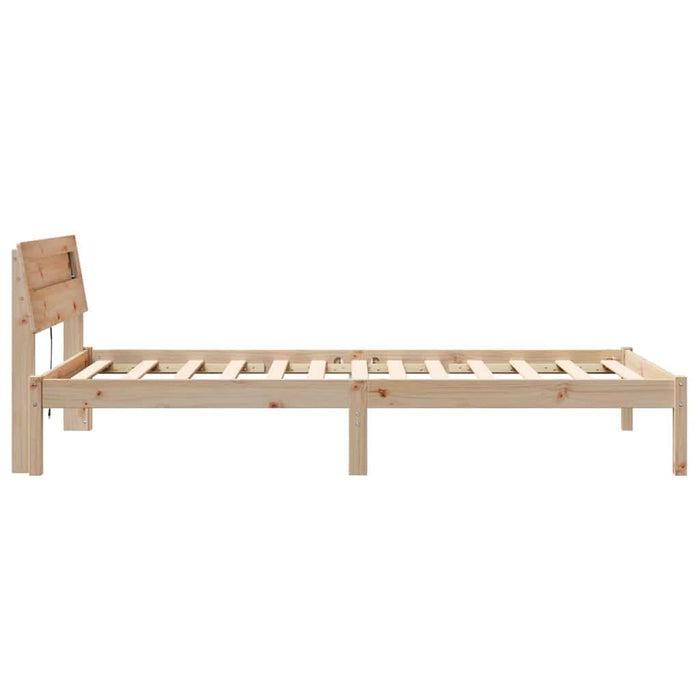 Cadru de pat cu headboard Maro 75 x 190 cm Lemn de pin masiv - WALTI WALTI