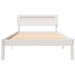 Cadru de pat cu headboard Alb 75 x 190 cm Lemn de pin masiv - WALTI WALTI