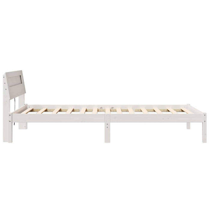 Cadru de pat cu headboard Alb 75 x 190 cm Lemn de pin masiv - WALTI WALTI