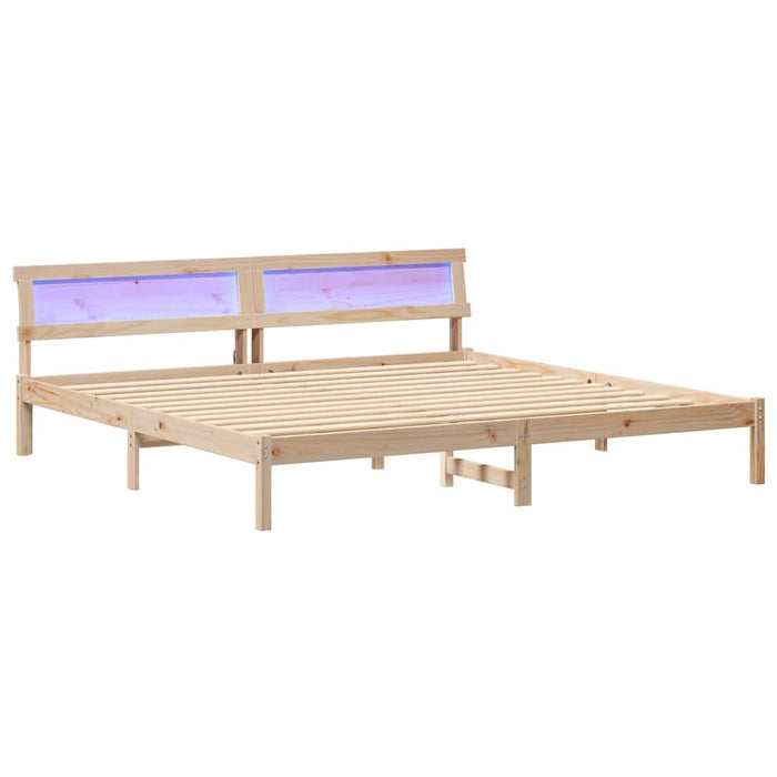 Cadru de pat cu headboard Maro 180 x 200 cm Lemn de pin masiv - WALTI WALTI