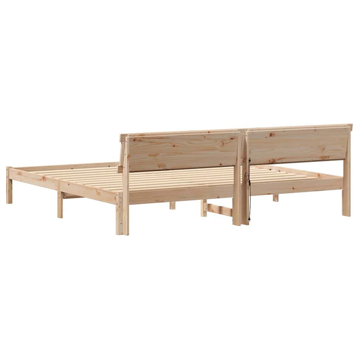 Cadru de pat cu headboard Maro 180 x 200 cm Lemn de pin masiv - WALTI WALTI