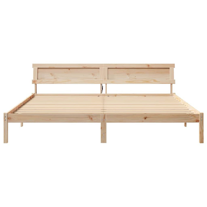 Cadru de pat cu headboard Maro 180 x 200 cm Lemn de pin masiv - WALTI WALTI